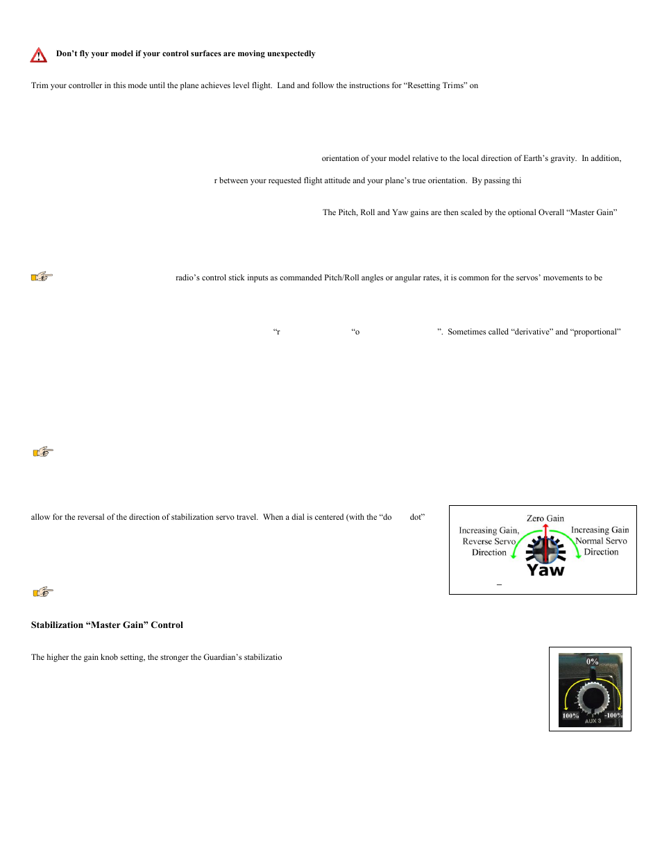 Tuning stabilization gains 7 | Eagle Tree Guardian 2D/3D Stabilizer User Manual | Page 7 / 14
