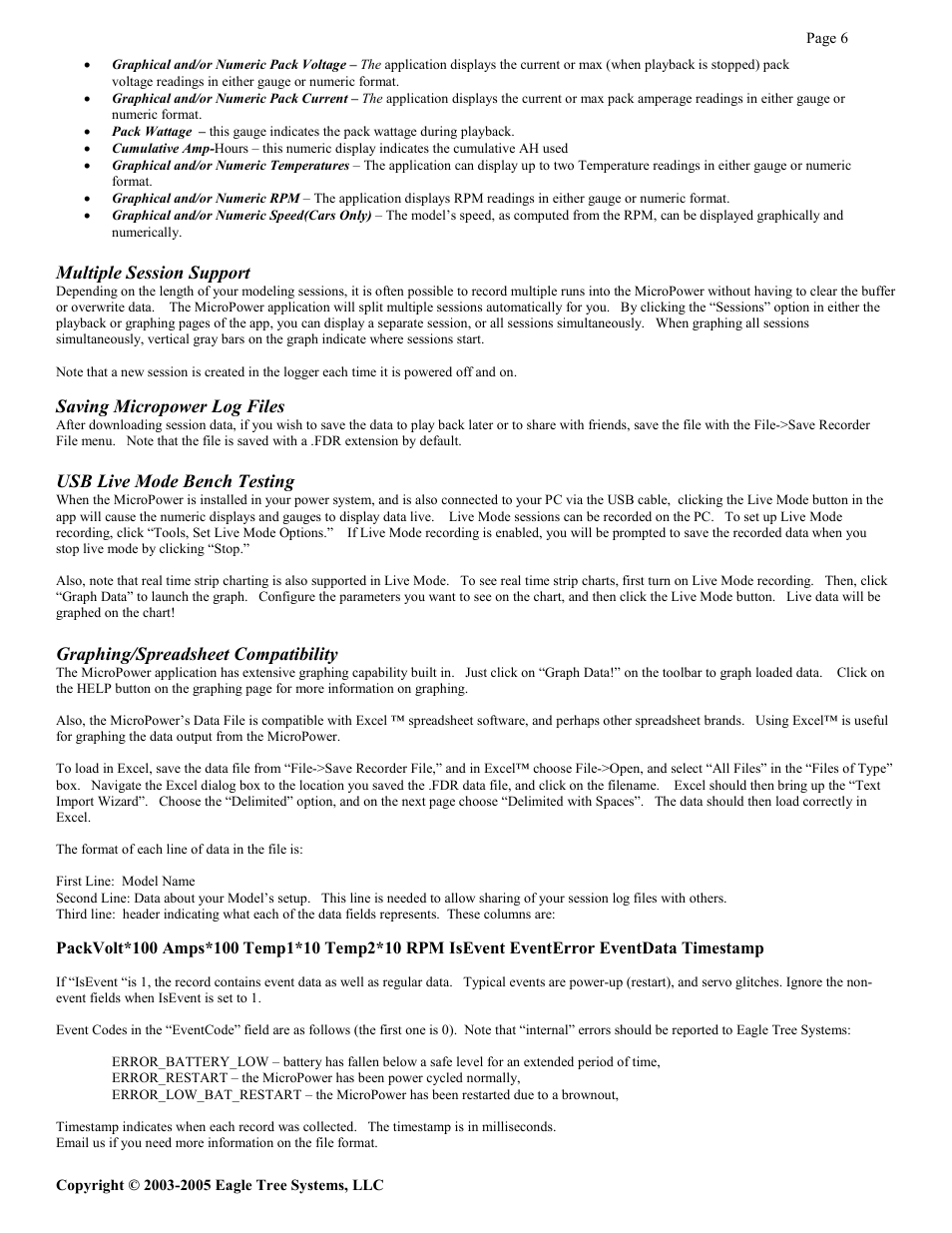 Eagle Tree eLogger V2 User Manual | Page 6 / 8