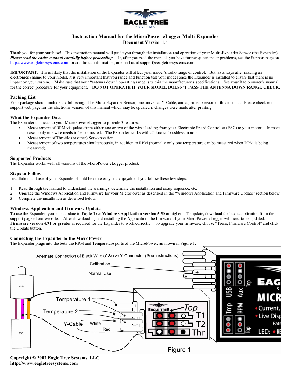 Eagle Tree eLogger V2 Multi-Expander User Manual | 4 pages