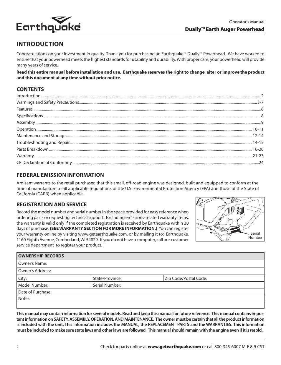 Introduction | EarthQuake 10310 User Manual | Page 2 / 72