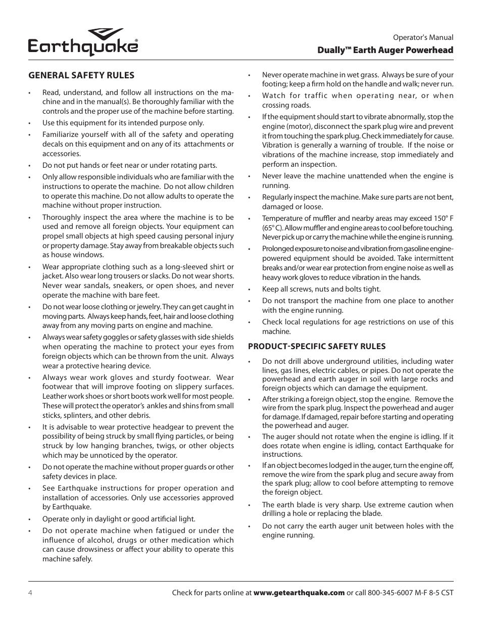 EarthQuake 10310 User Manual | Page 4 / 72