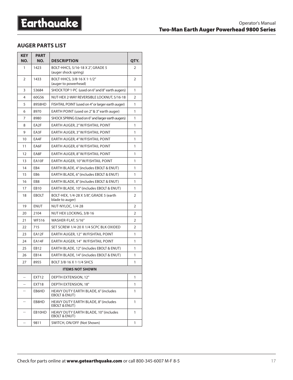 EarthQuake 9800B User Manual | Page 17 / 20
