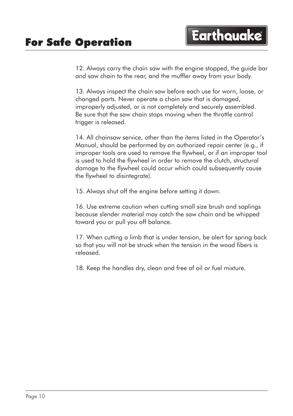 For safe operation | EarthQuake CS4116 User Manual | Page 10 / 40