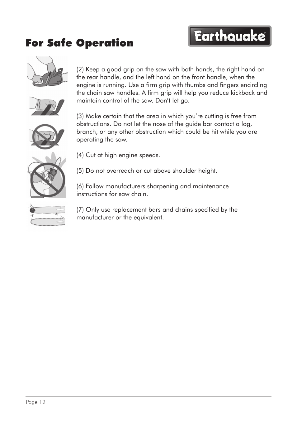 For safe operation | EarthQuake CS4116 User Manual | Page 12 / 40