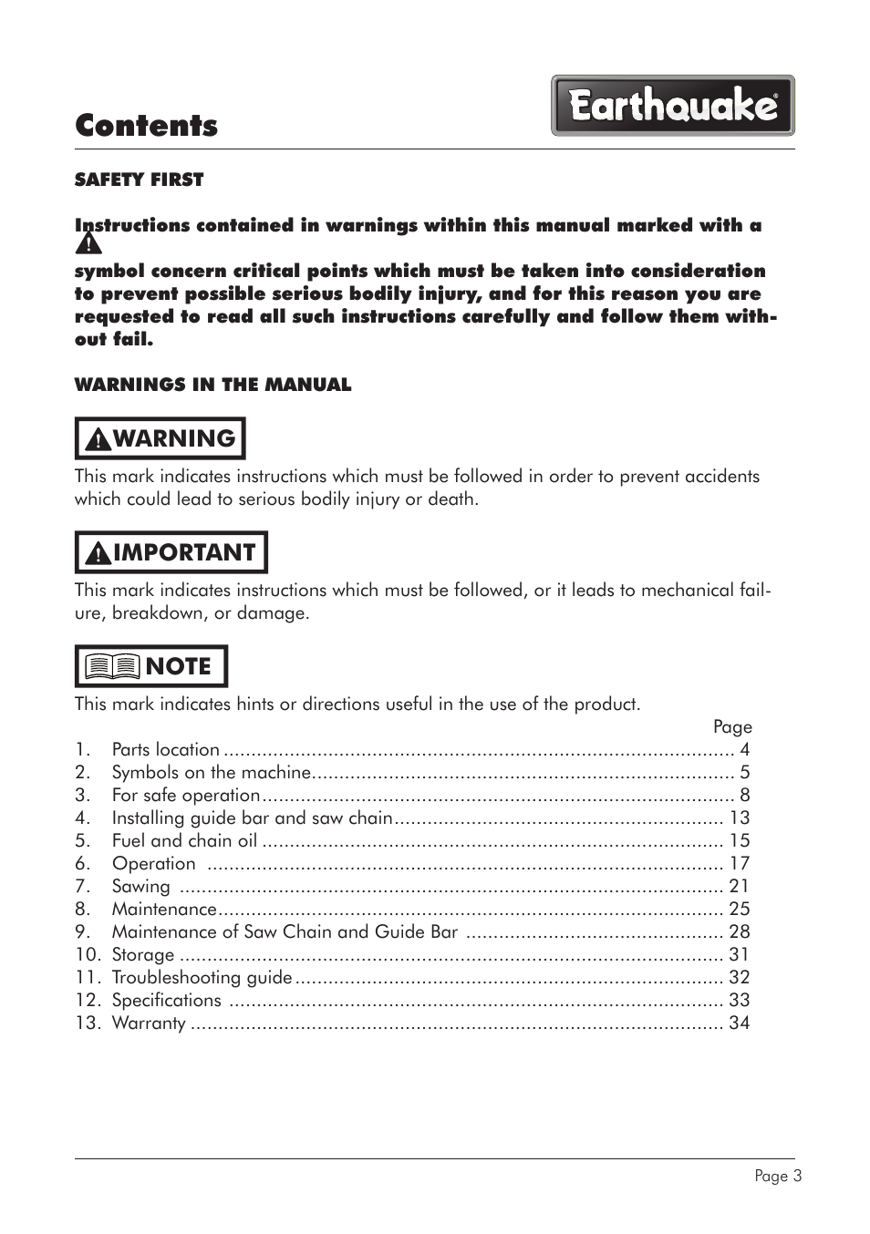 EarthQuake CS4116 User Manual | Page 3 / 40