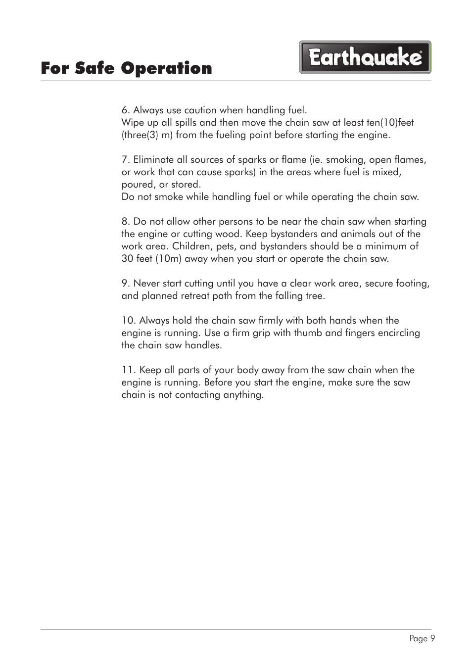 For safe operation | EarthQuake CS4116 User Manual | Page 9 / 40