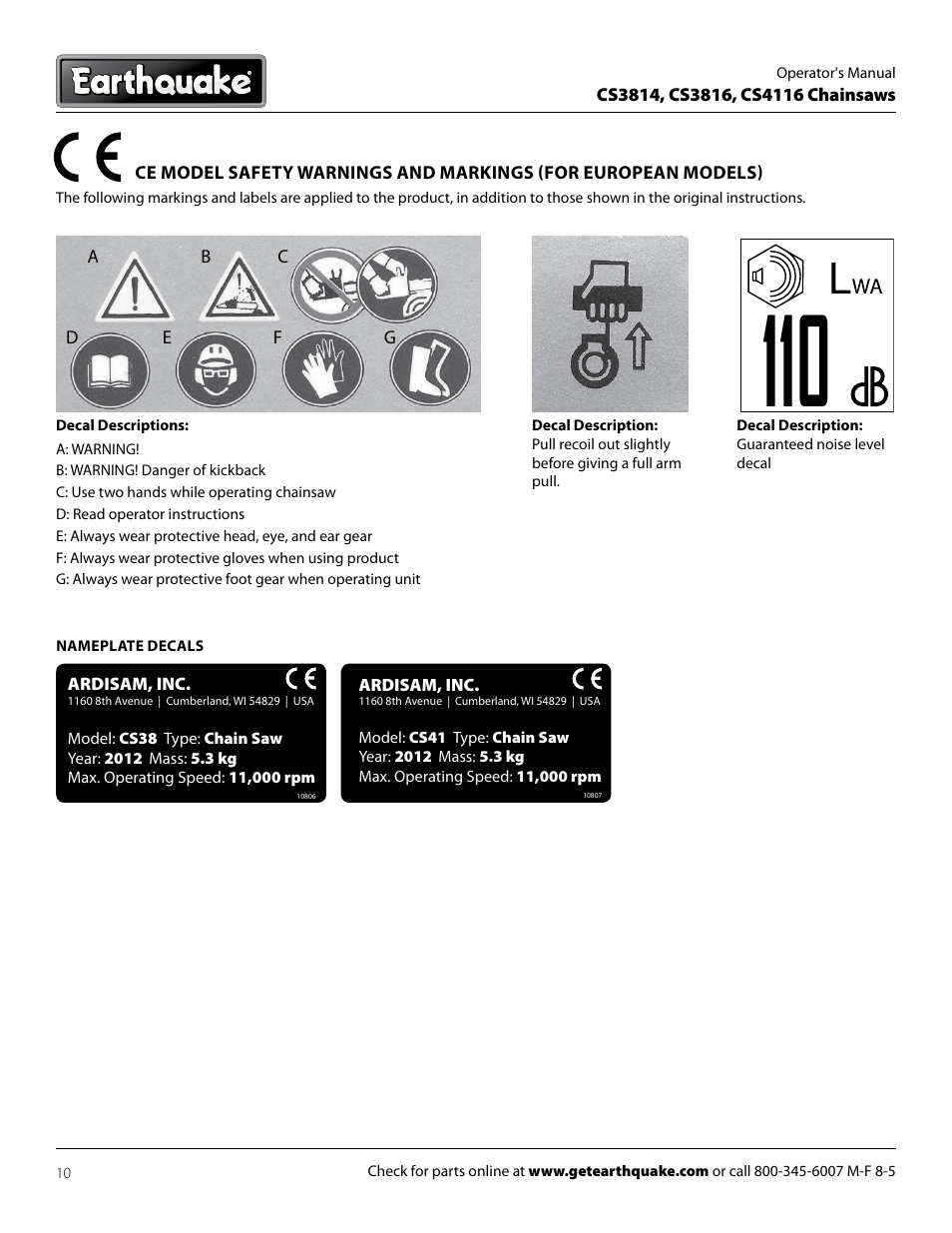 EarthQuake CS3814 User Manual | Page 10 / 32