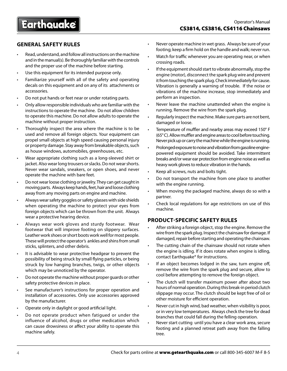 EarthQuake CS3814 User Manual | Page 4 / 32