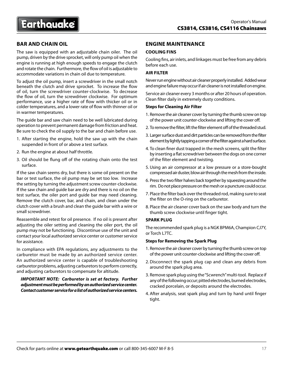 EarthQuake CS4116 User Manual | Page 17 / 24