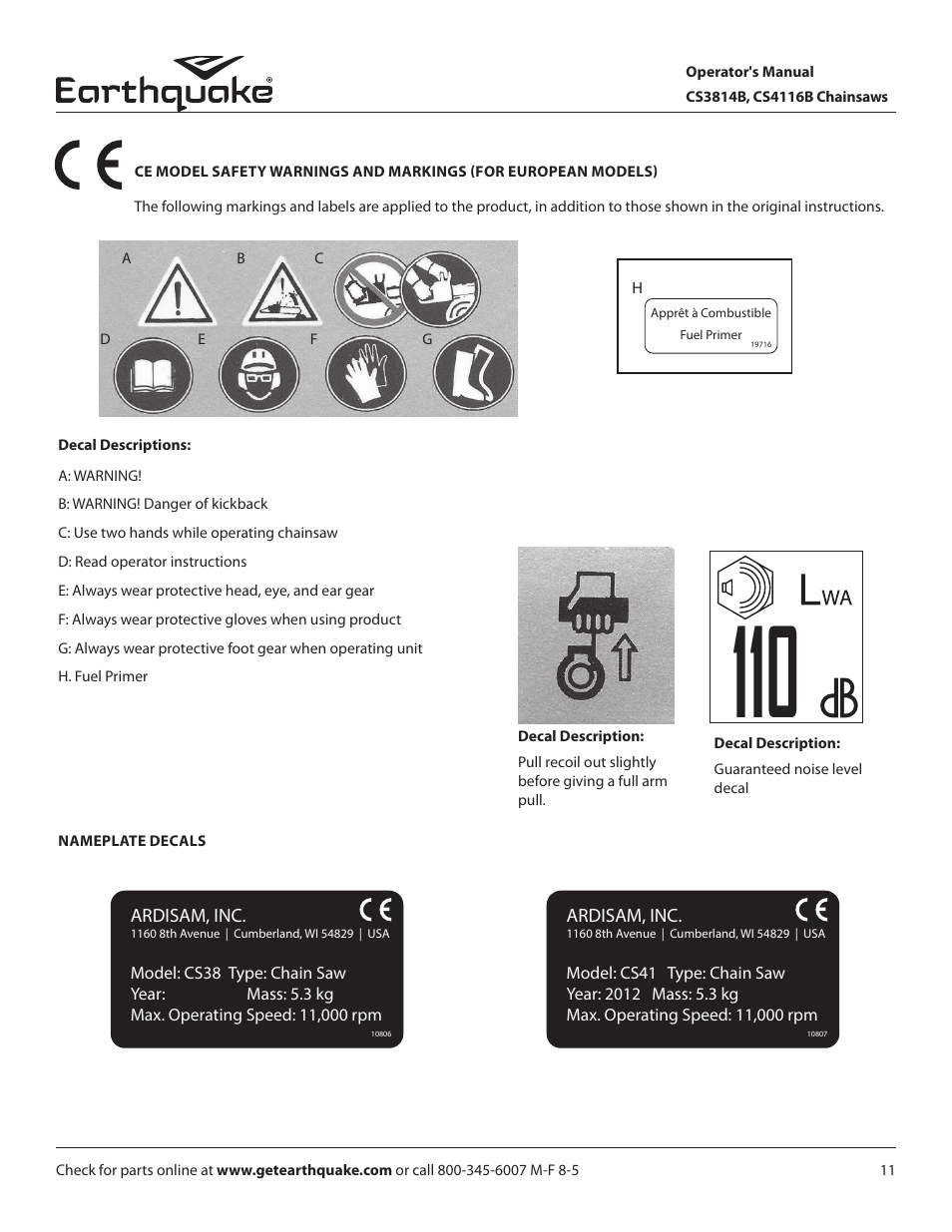 EarthQuake CS3814B User Manual | Page 11 / 32