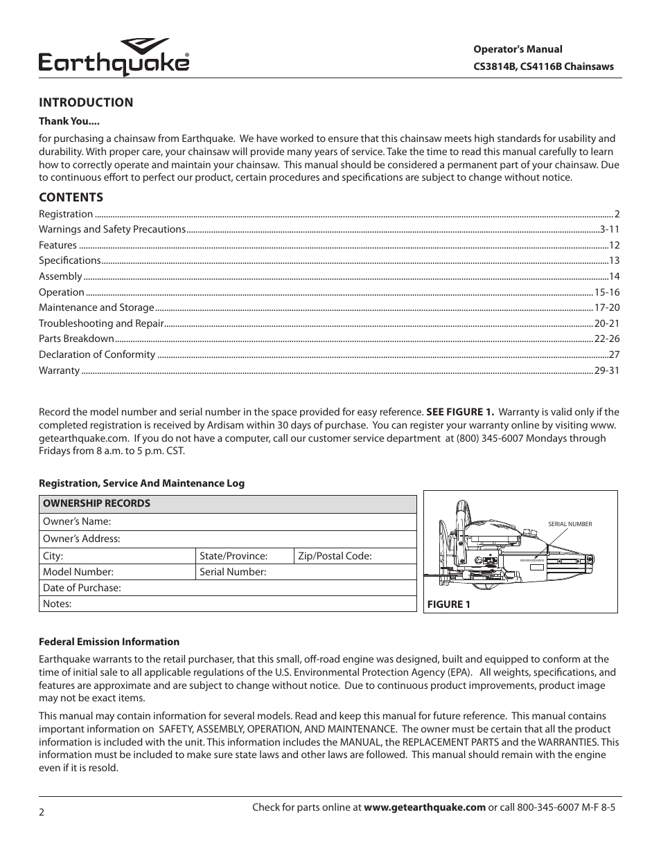 EarthQuake CS3814B User Manual | Page 2 / 32