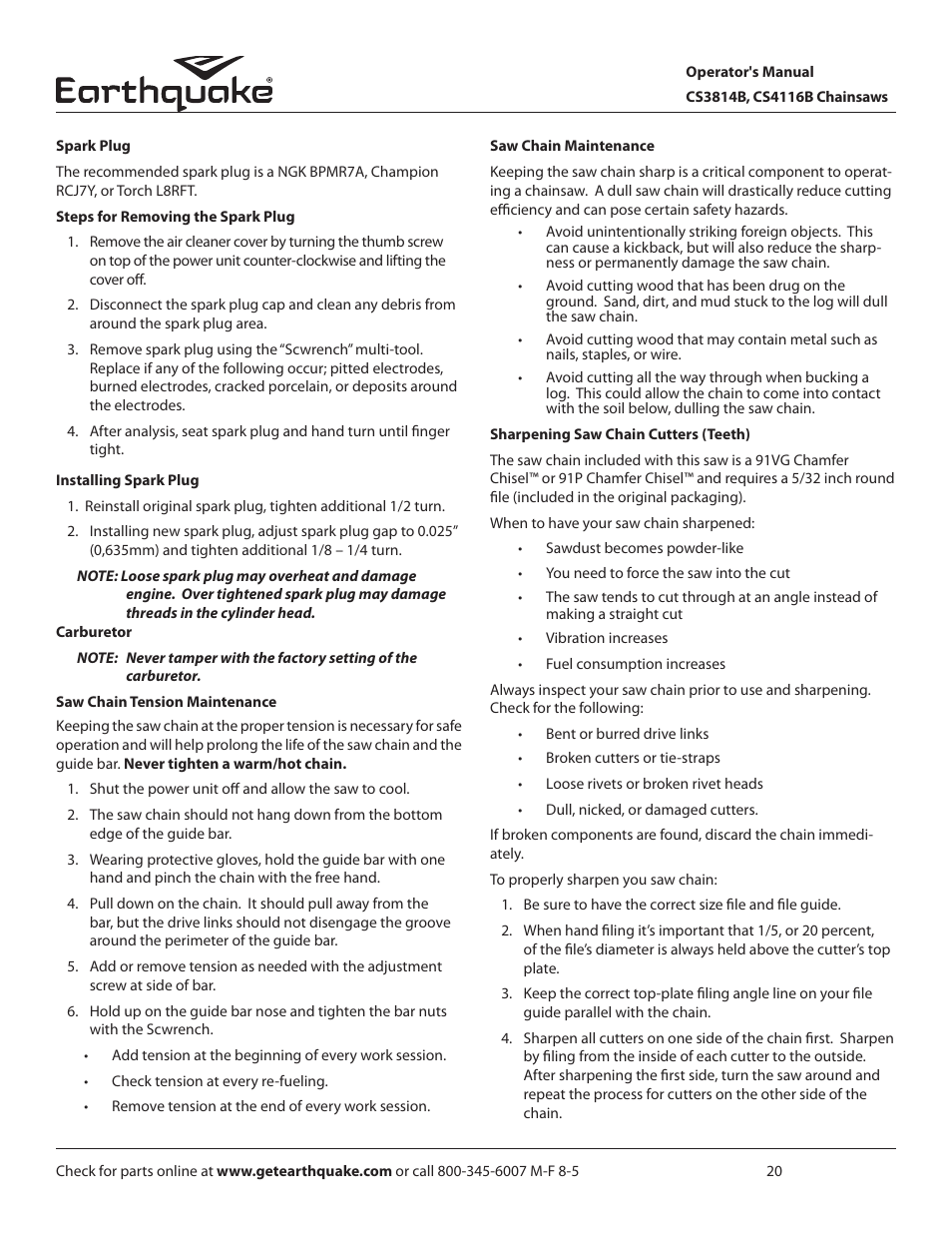 EarthQuake CS3814B User Manual | Page 20 / 32