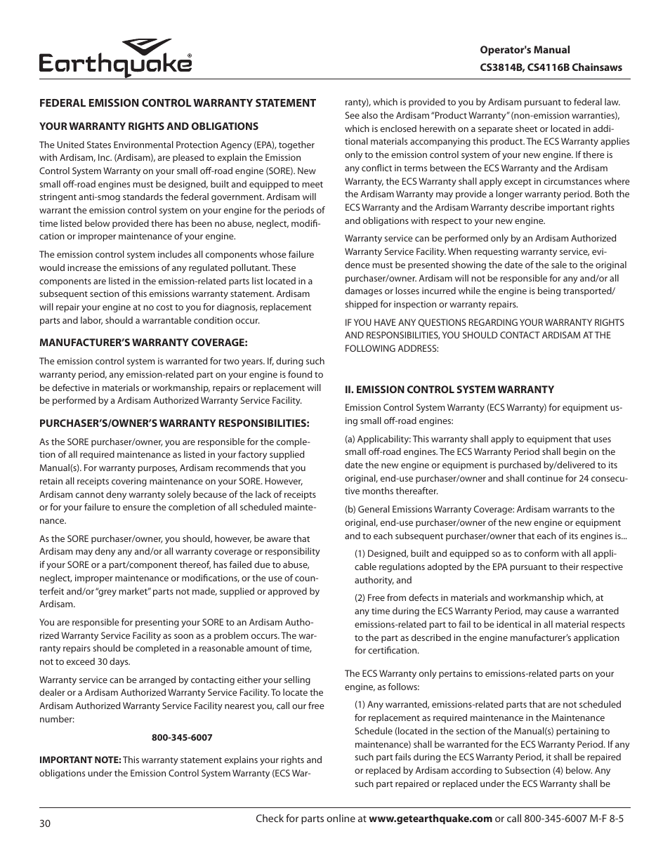 EarthQuake CS3814B User Manual | Page 30 / 32