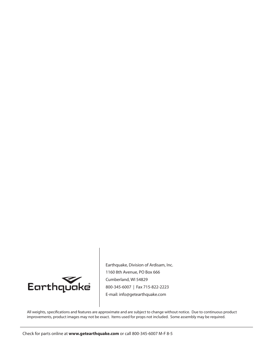 EarthQuake CS3814B User Manual | Page 32 / 32