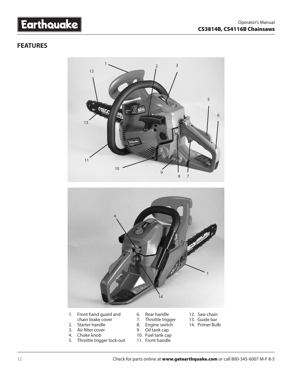 Features | EarthQuake CS4116B User Manual | Page 12 / 32