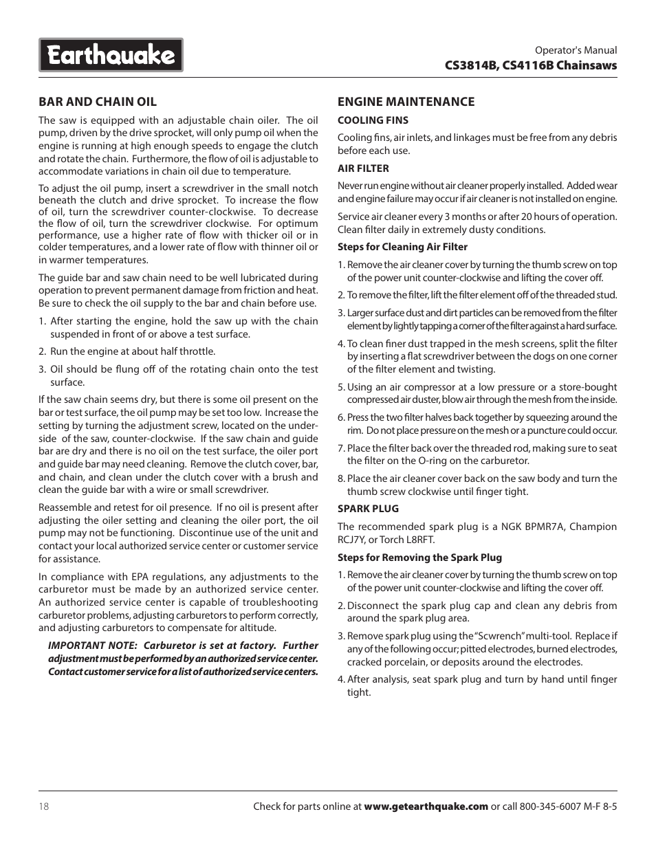 EarthQuake CS4116B User Manual | Page 18 / 32