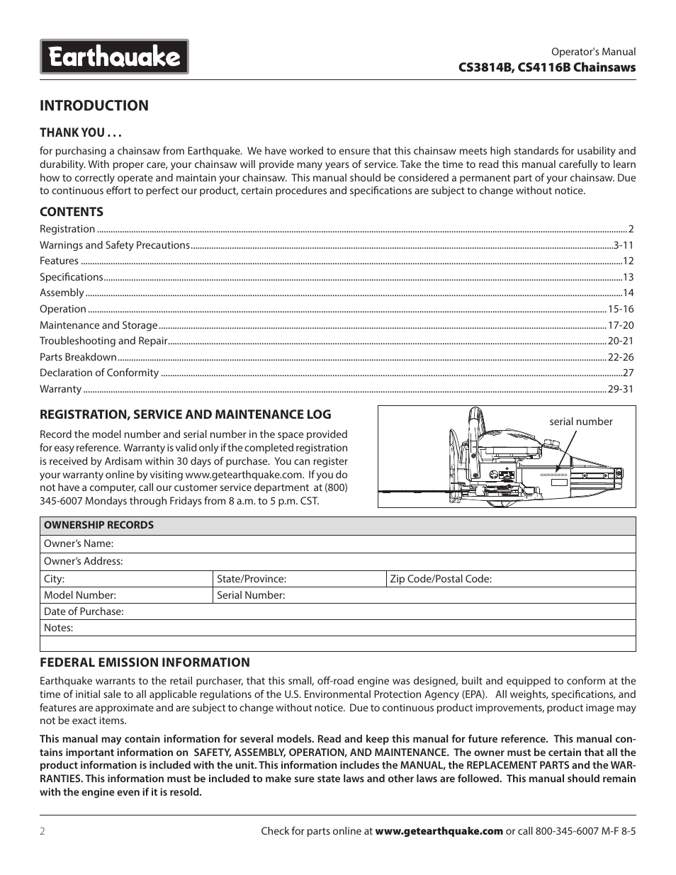 Introduction | EarthQuake CS4116B User Manual | Page 2 / 32