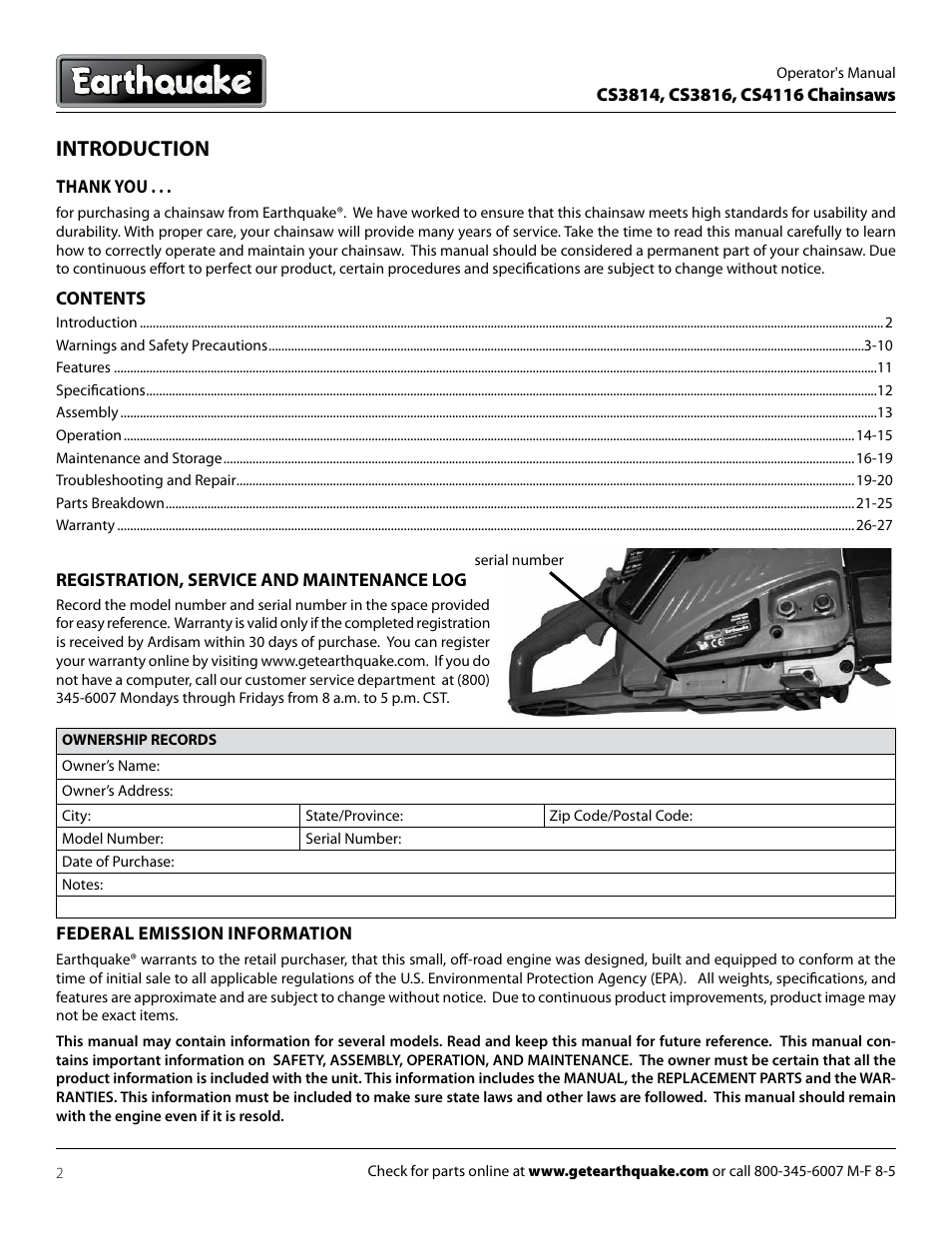 Introduction | EarthQuake CS3816 User Manual | Page 2 / 32