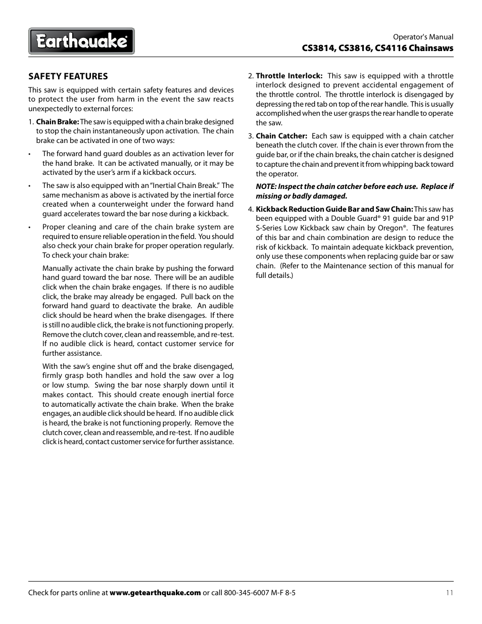 EarthQuake CS4116 User Manual | Page 11 / 32
