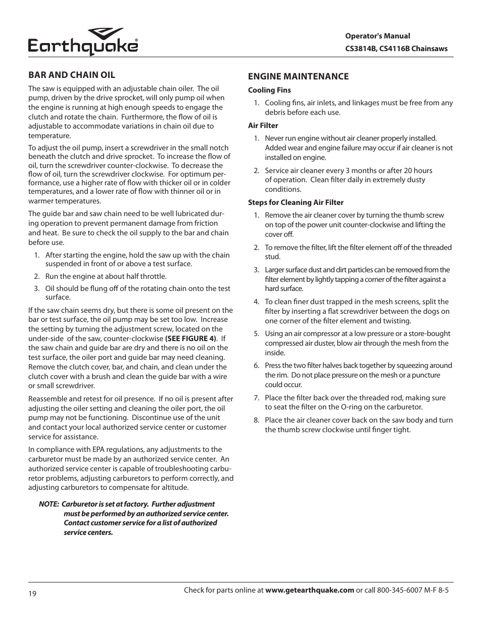 EarthQuake CS4116B User Manual | Page 19 / 32