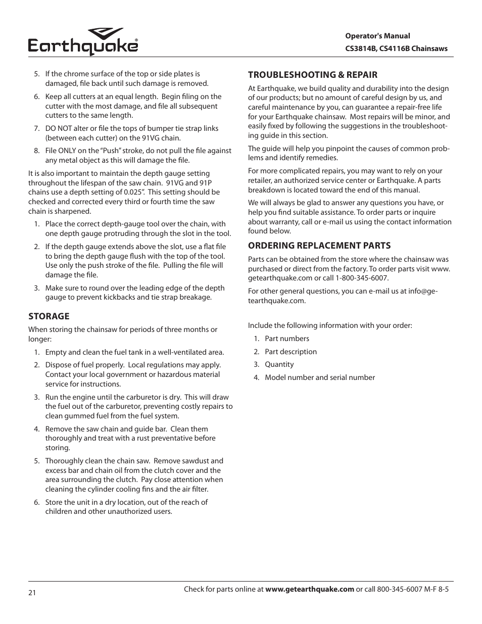 EarthQuake CS4116B User Manual | Page 21 / 32