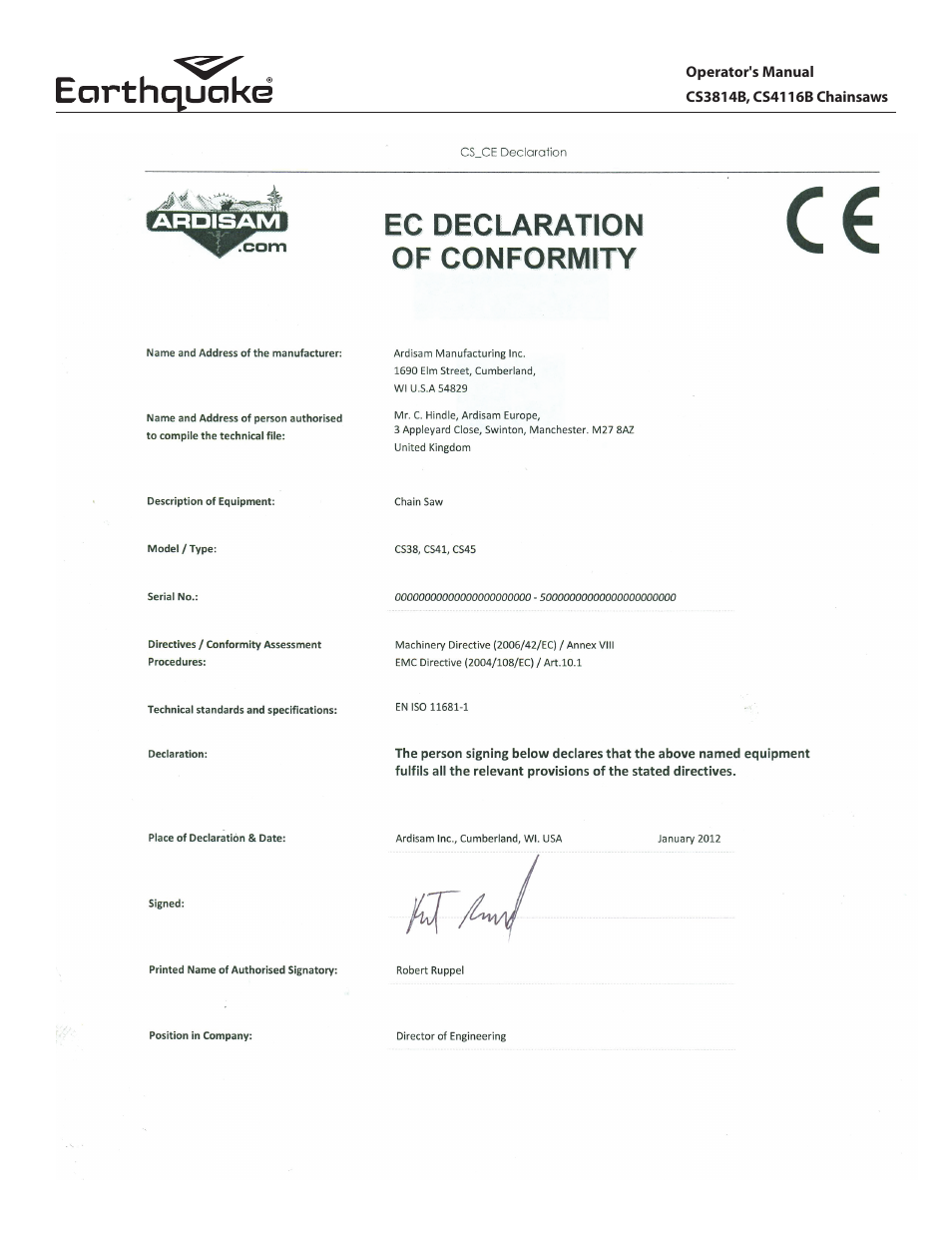 EarthQuake CS4116B User Manual | Page 28 / 32