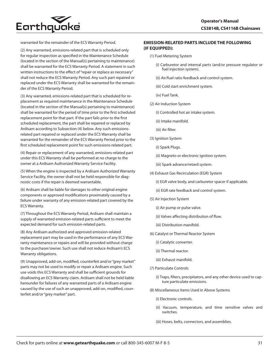 EarthQuake CS4116B User Manual | Page 31 / 32