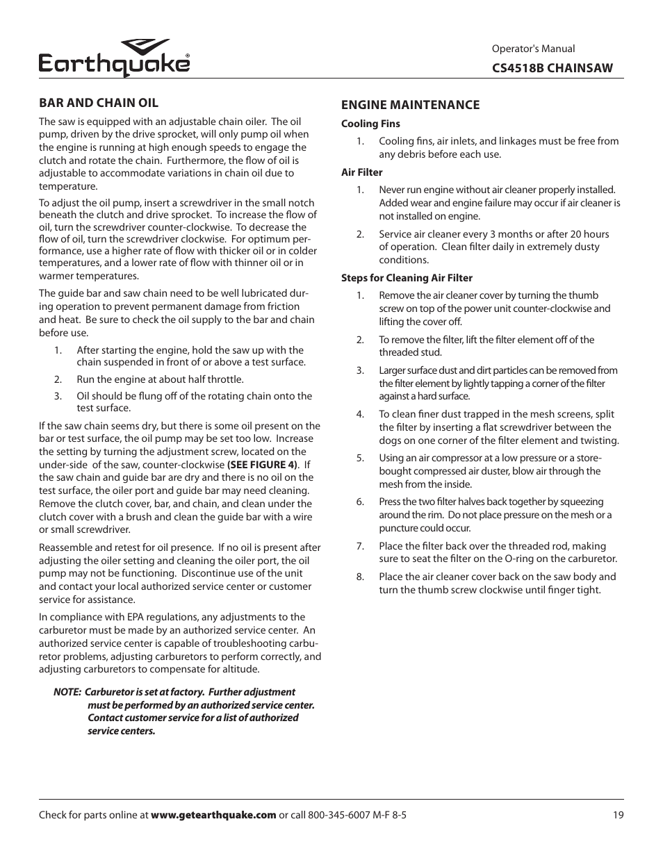 EarthQuake CS4518B User Manual | Page 19 / 32