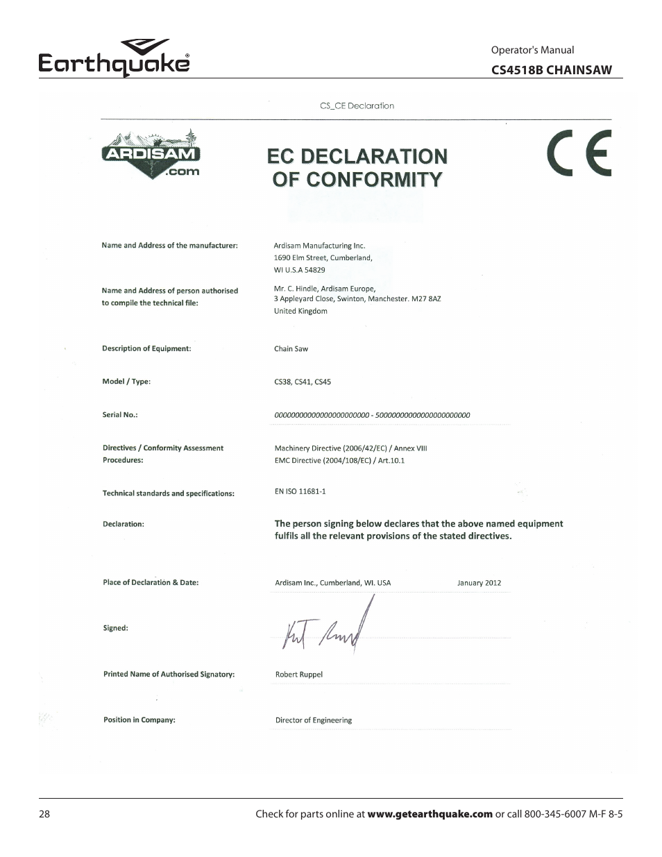 EarthQuake CS4518B User Manual | Page 28 / 32