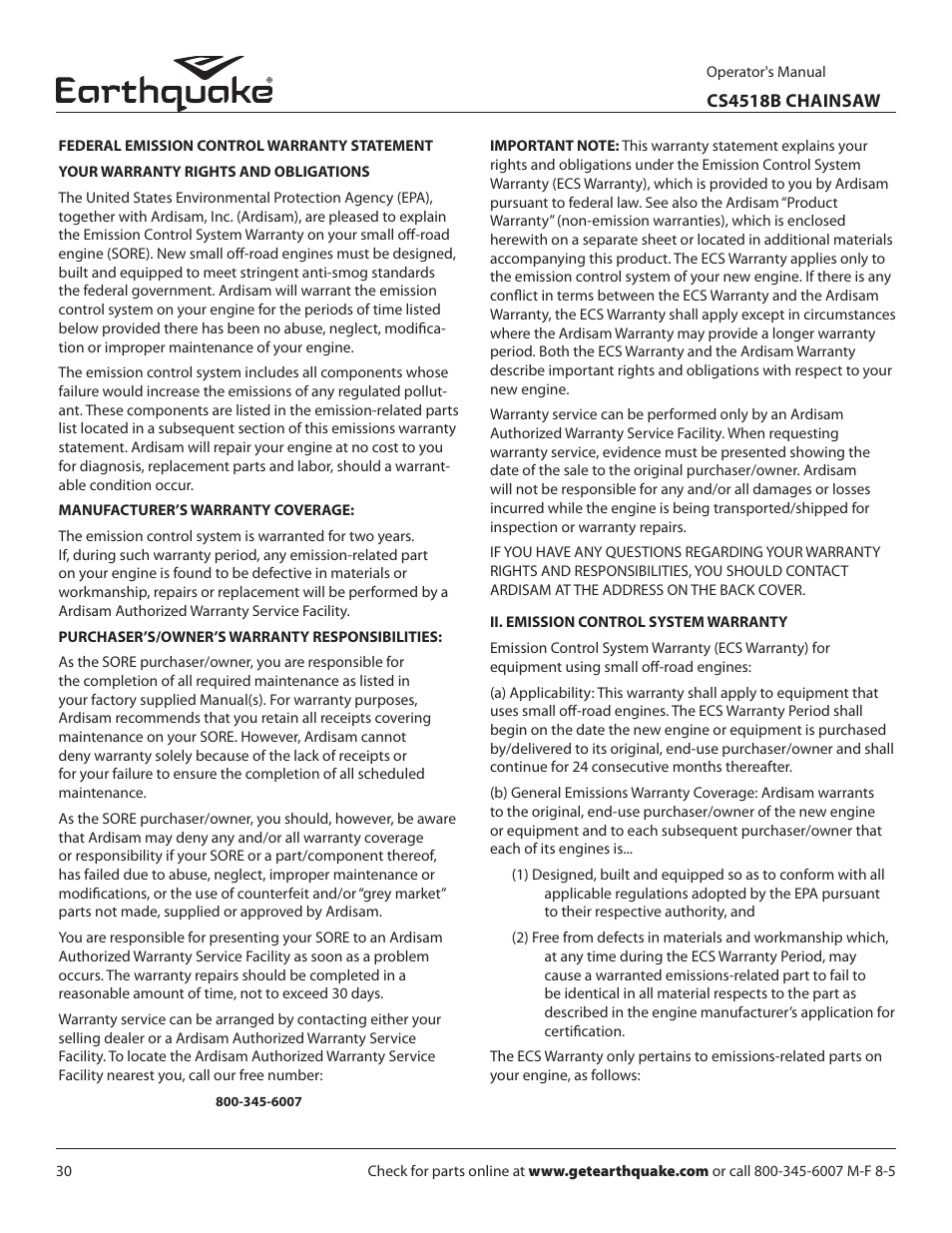 EarthQuake CS4518B User Manual | Page 30 / 32