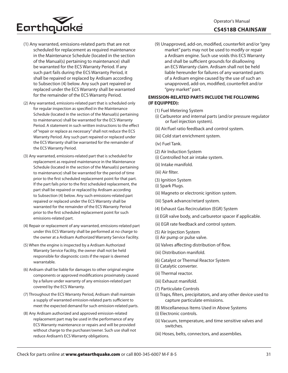 EarthQuake CS4518B User Manual | Page 31 / 32