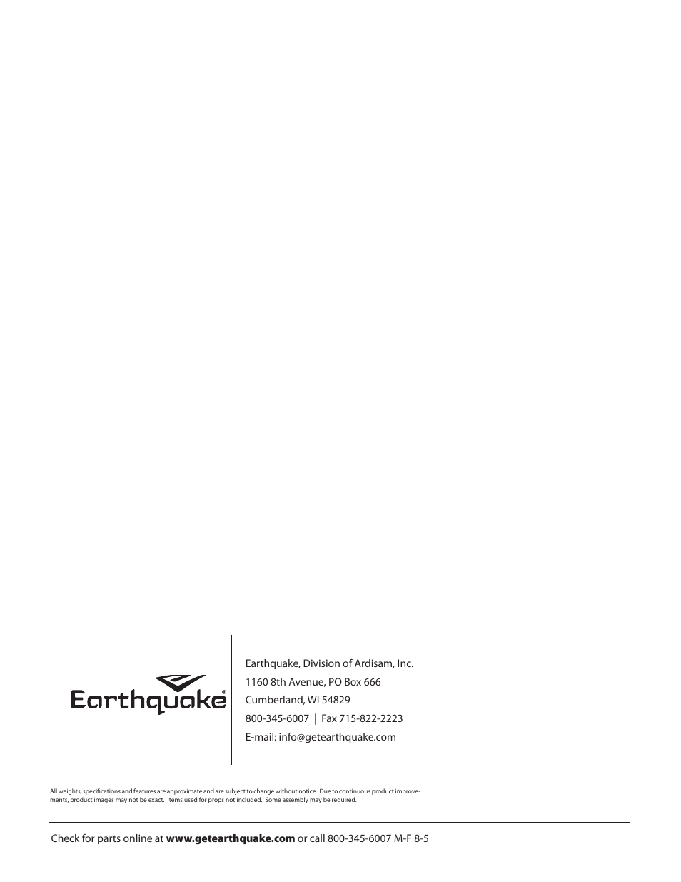 EarthQuake CS4518B User Manual | Page 32 / 32