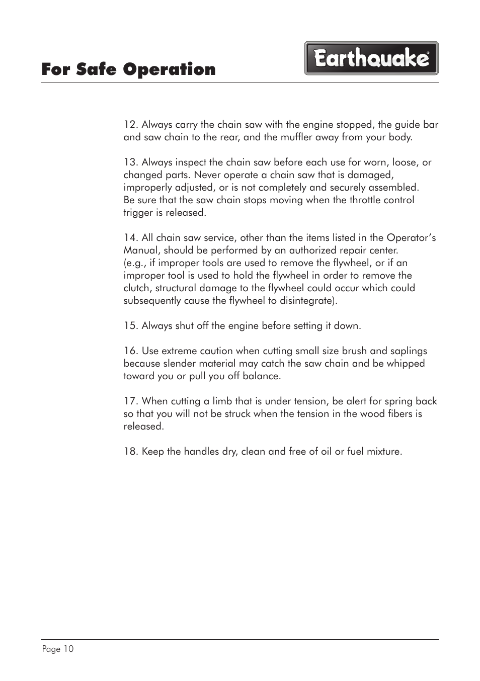For safe operation | EarthQuake CS4518 User Manual | Page 10 / 40