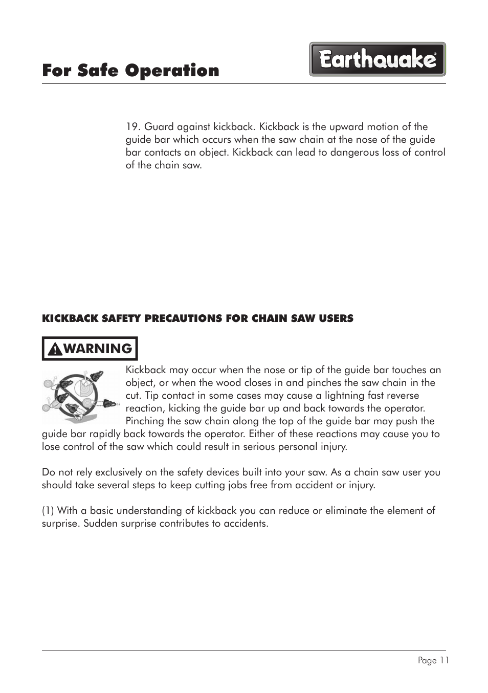 For safe operation, Warning | EarthQuake CS4518 User Manual | Page 11 / 40