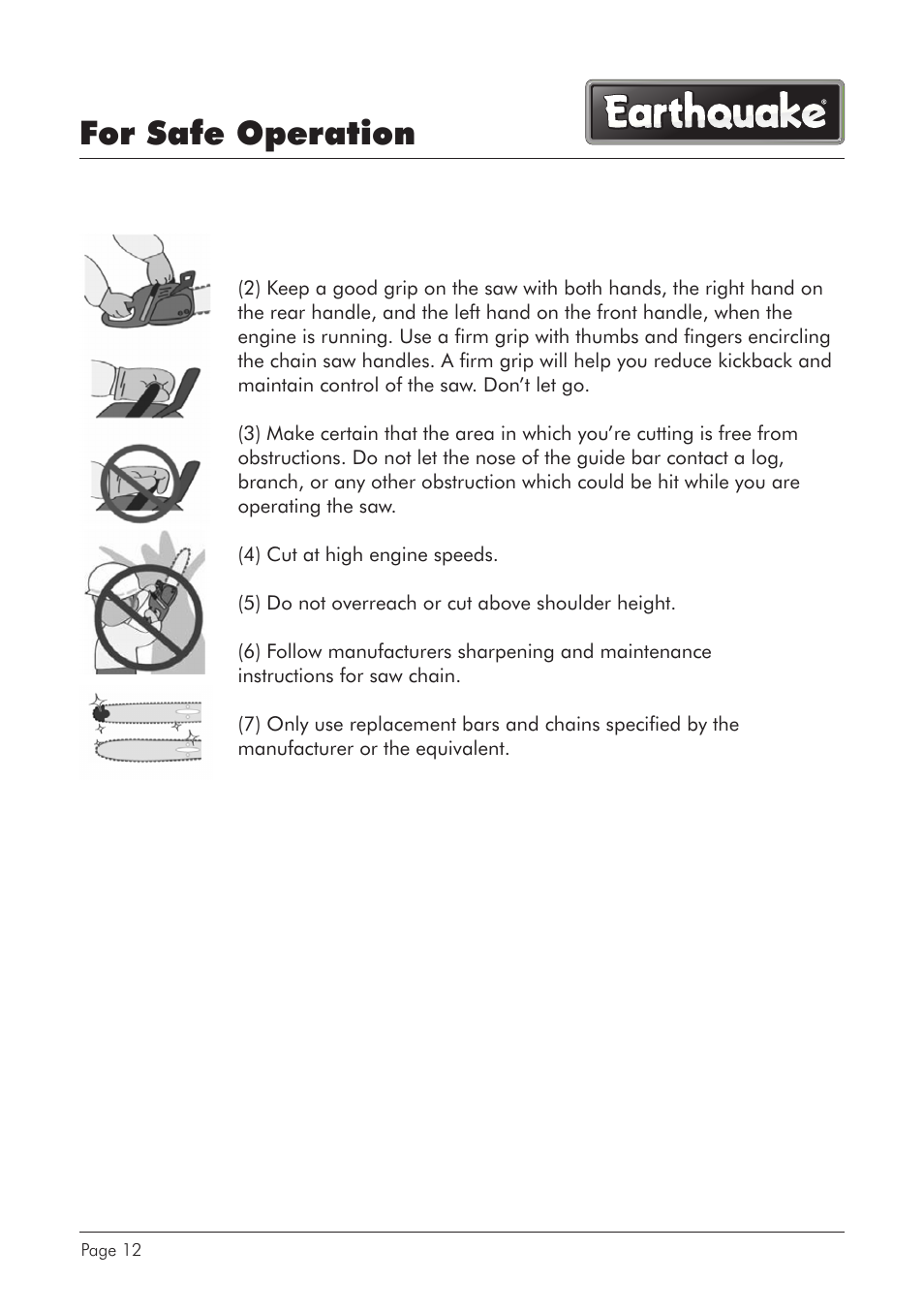 For safe operation | EarthQuake CS4518 User Manual | Page 12 / 40