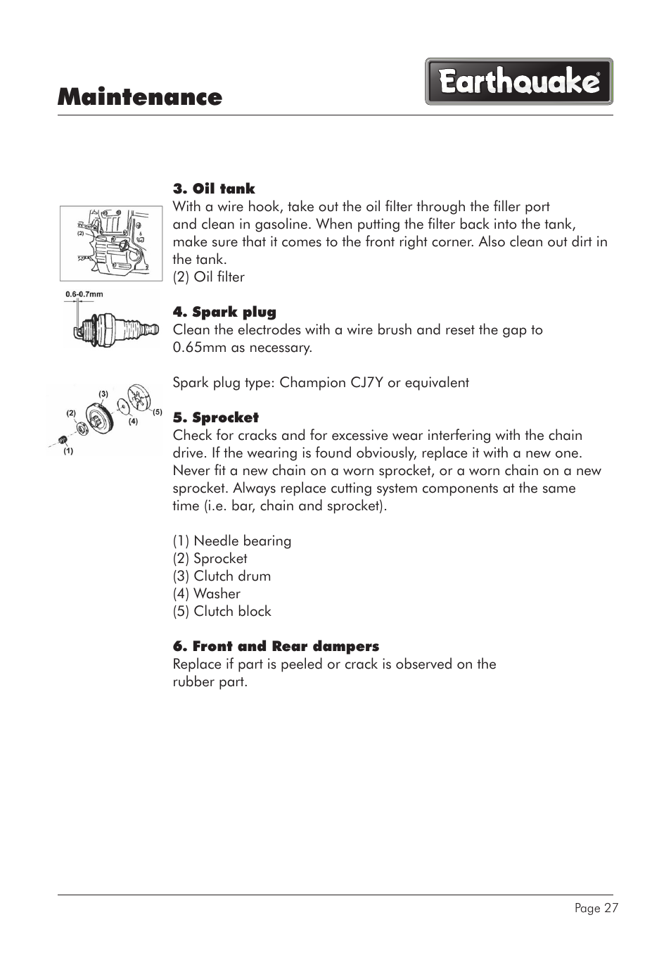 Maintenance | EarthQuake CS4518 User Manual | Page 27 / 40