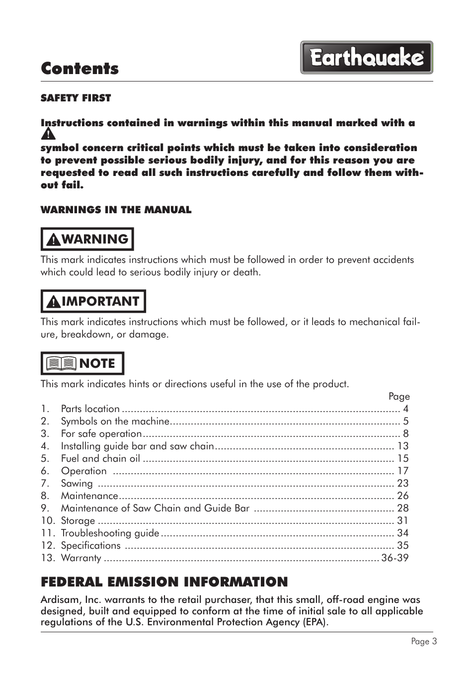 EarthQuake CS4518 User Manual | Page 3 / 40