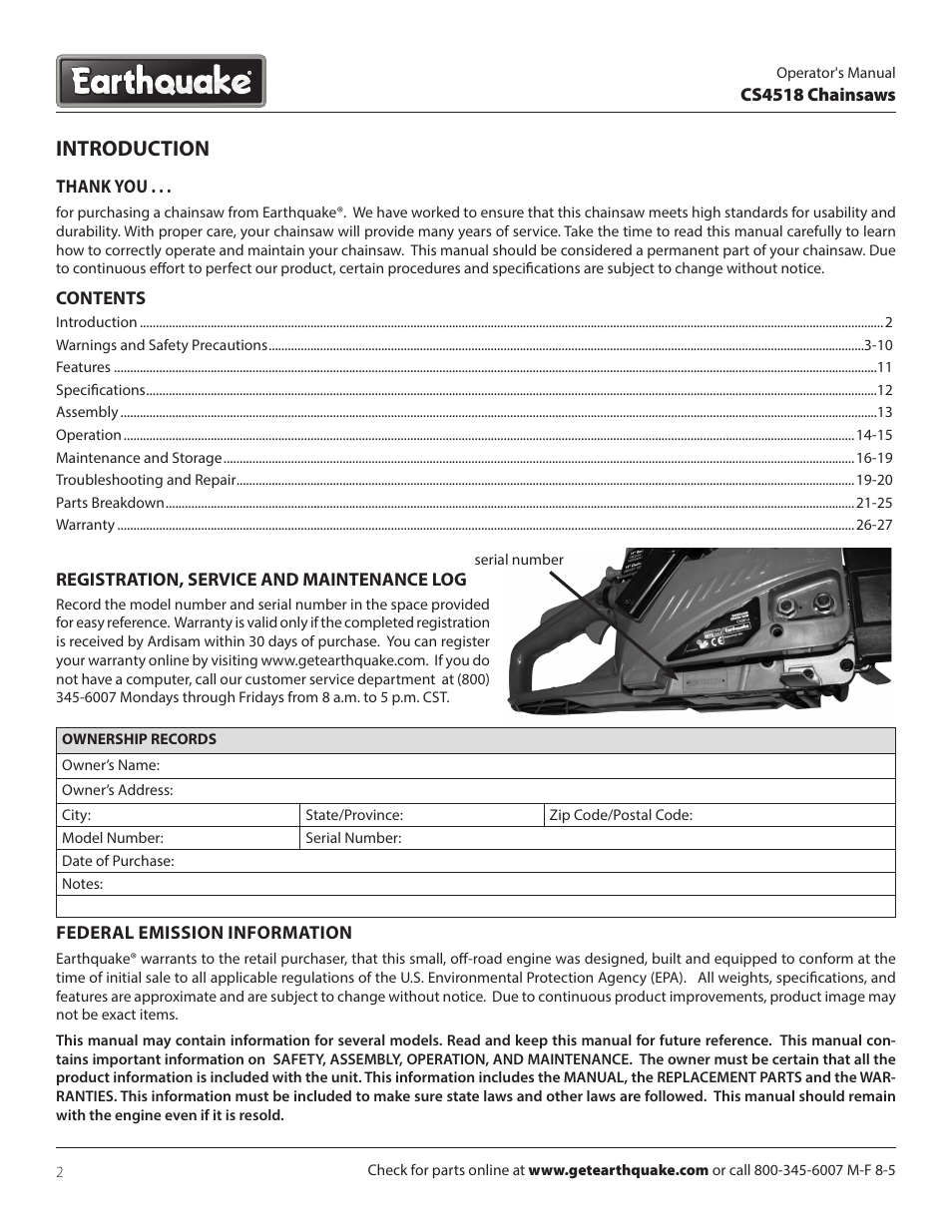 Introduction | EarthQuake CS4518 User Manual | Page 2 / 32