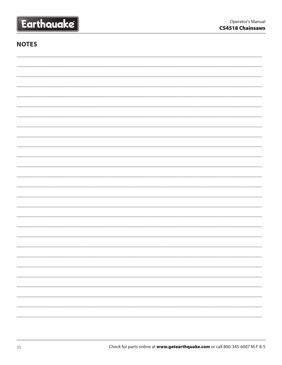 EarthQuake CS4518 User Manual | Page 30 / 32