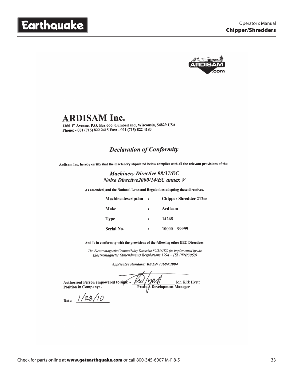EarthQuake 14267 User Manual | Page 33 / 40