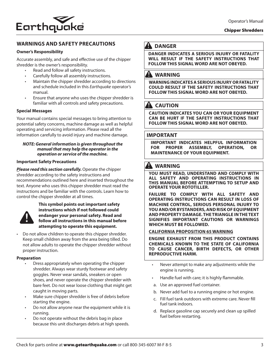 EarthQuake 9060300 User Manual | Page 3 / 40