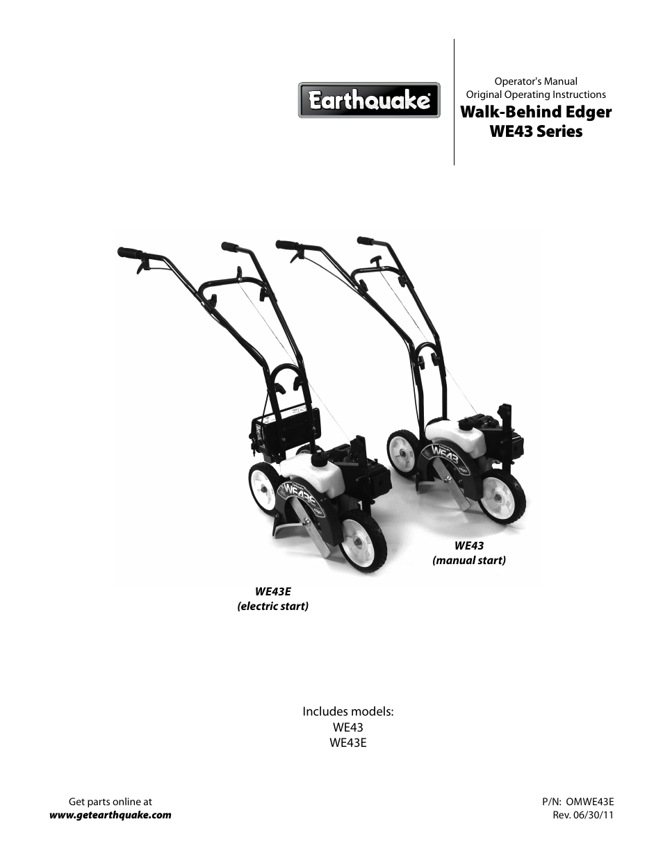 EarthQuake WE43E User Manual | 24 pages