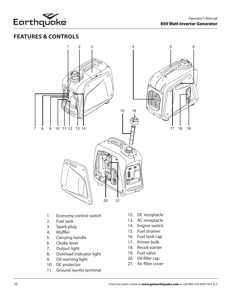 Features & controls | EarthQuake MC43ES User Manual | Page 10 / 84