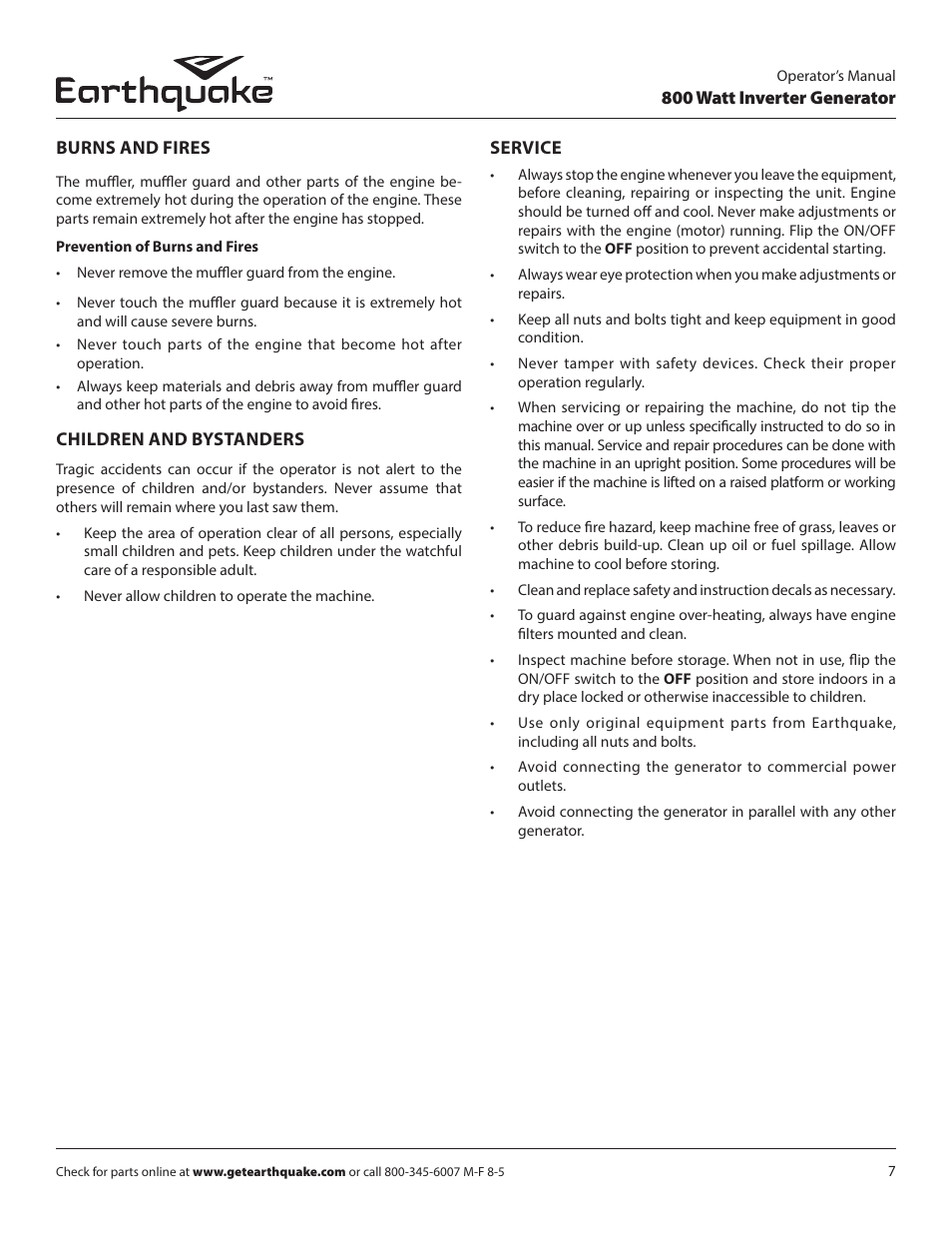 EarthQuake MC43ES User Manual | Page 7 / 84