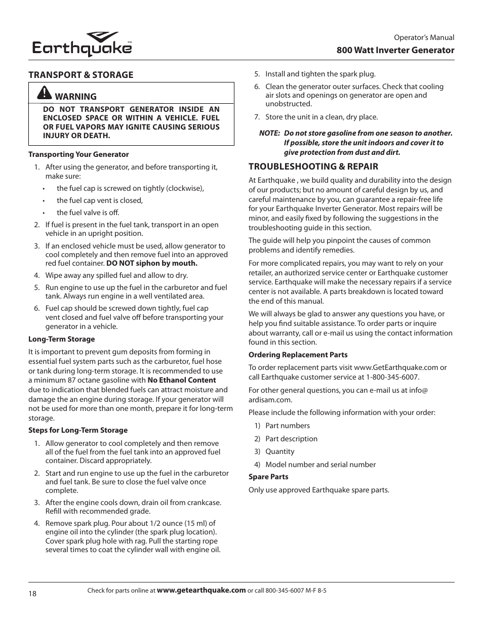 EarthQuake MC43ES User Manual | Page 18 / 28