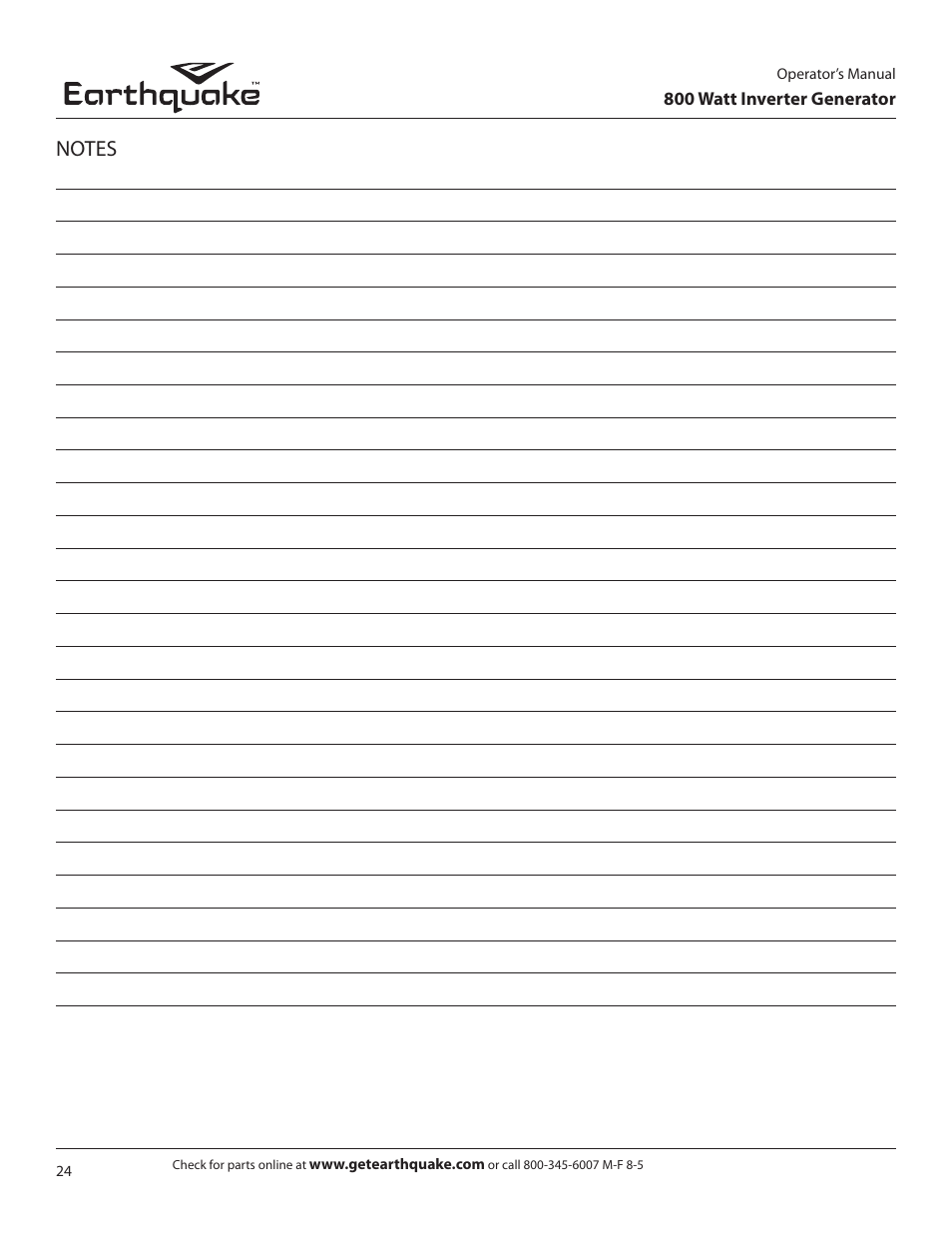 EarthQuake MC43ES User Manual | Page 24 / 28