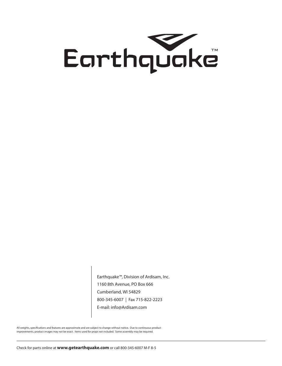 EarthQuake MC43ES User Manual | Page 28 / 28