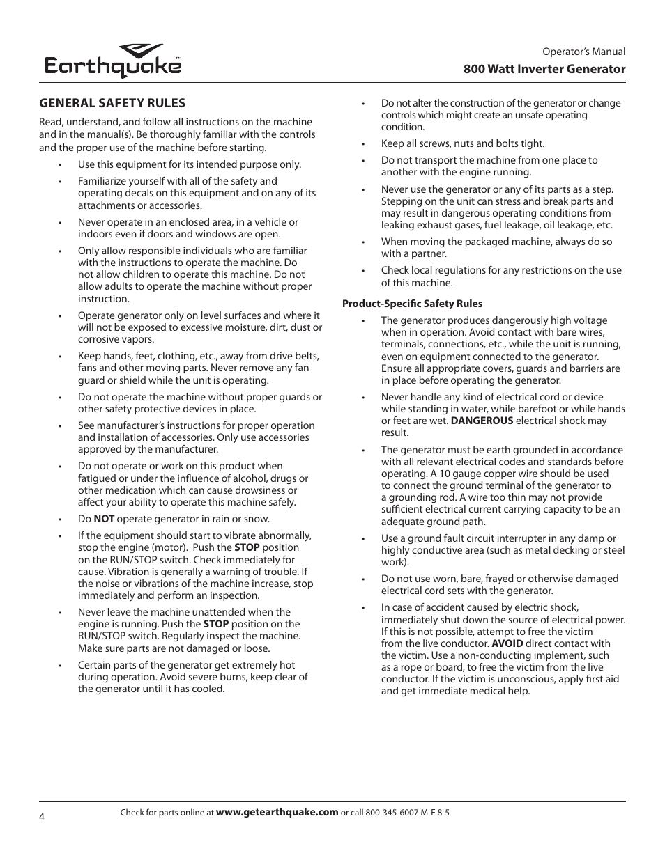EarthQuake MC43ES User Manual | Page 4 / 28