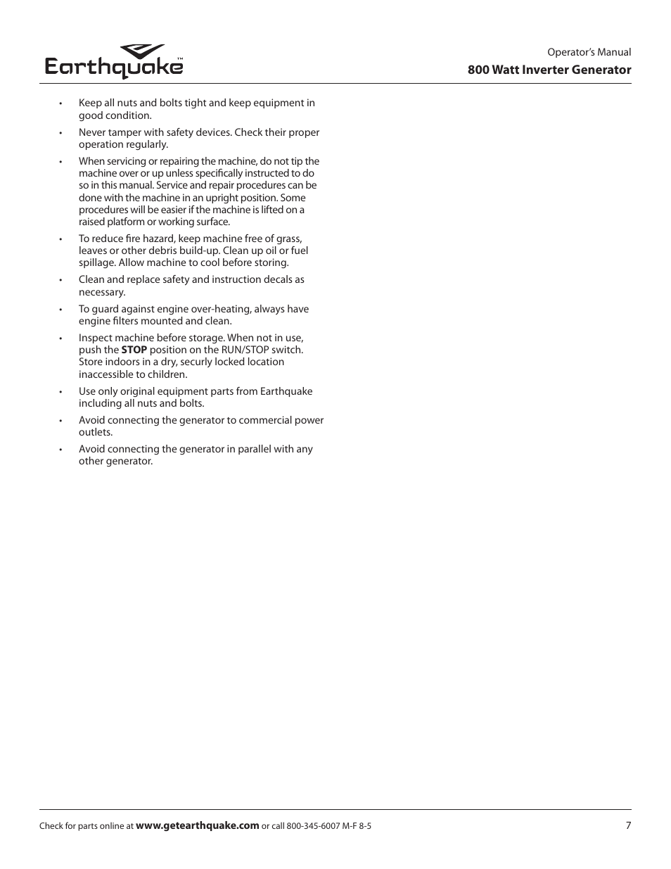 EarthQuake MC43ES User Manual | Page 7 / 28