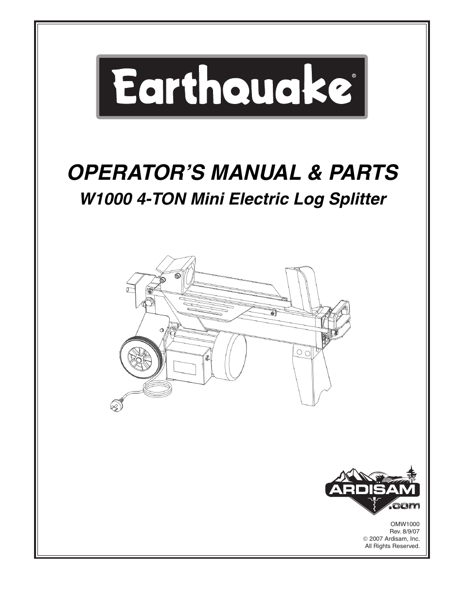 EarthQuake W1000 User Manual | 12 pages